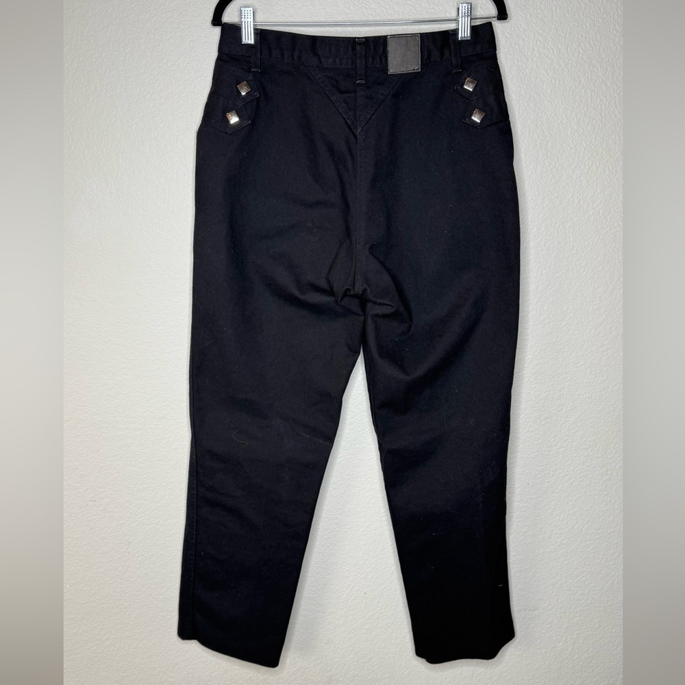 Rockies Vintage 90s High Waist Studs Triangle Black Denim Jeans size 13/14 - Picture 6 of 11